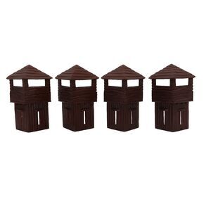 Aurora Attack On Fort Geronimo Playset Corner Towers Set of 4 Vintage 1977